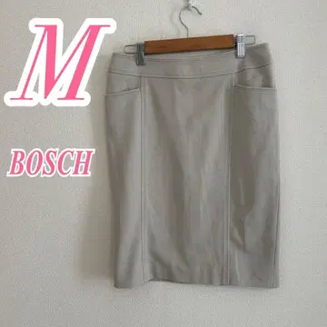 보쉬 베이지 타이트 스커트 M 무릎 기장 깔끔한