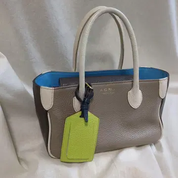 ADMJ 가죽 토트백 토프 농담/스카이블루//초코