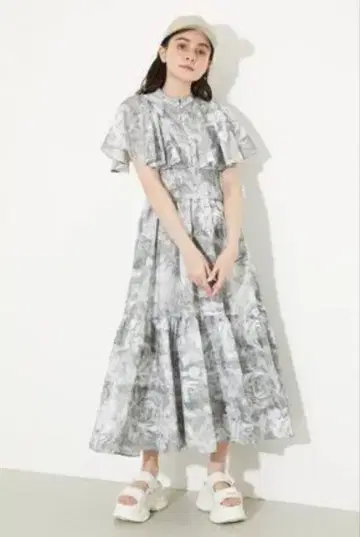 rienda 플레어 SLV 페인트 플라워 OP GRY