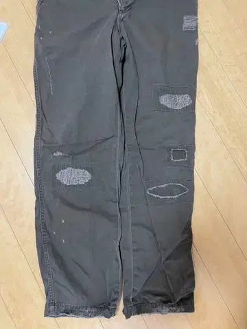 다크 그레이 패치워크 워크 팬츠