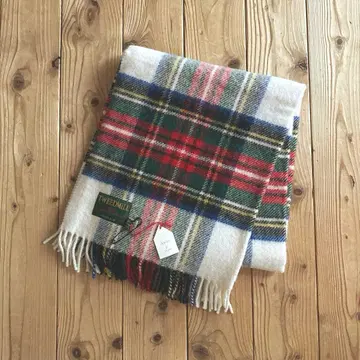 TWEEDMILL 대형 사이즈 울 100% 체크 무늬 스톨 담요