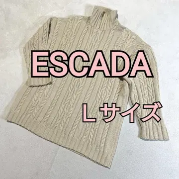 ESCADA 울 혼방 케이블 니트 하이넥 스웨터 L 사이즈