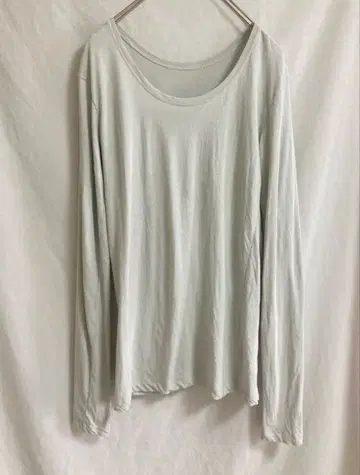 plage 오픈넥 긴팔 티셔츠 그레이 면