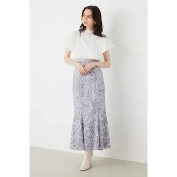 자수 튤 J/W 레이스 머메이드 스커트