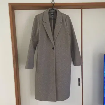 ZARA 베이지 롱 코트 싱글 버튼