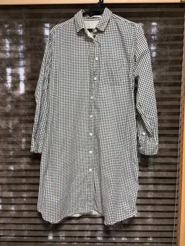 FORK & SPOON 체크 무늬 미디 기장 셔츠