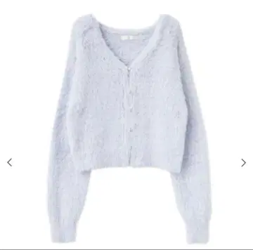릴리안 캐럿 샴브레이 페더 가디건 라이트 블루