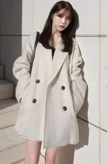 프레이 아이디 오버 사이즈 울 샤기 자켓 프레이 아이디