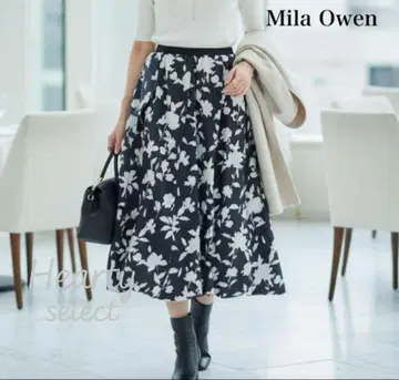 [컨디션 최상] Mila Owen / 꽃무늬 턱 디자인 벌룬 스커트