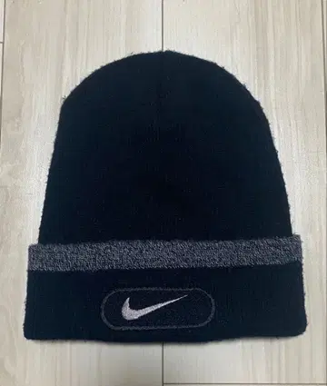 레어! 90s NIKE 비니 니트 모자 블랙/그레이