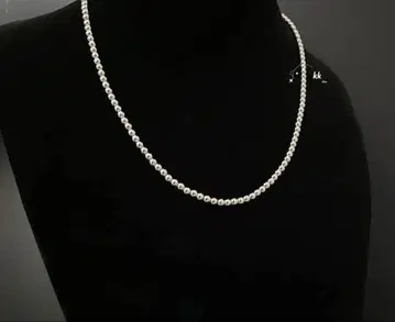 실버 925 각인 있음 볼 체인 로듐 도금 비즈 목걸이