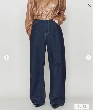 ASTRAET 3D 5 포켓 데님 와이드 팬츠 원 워시 00