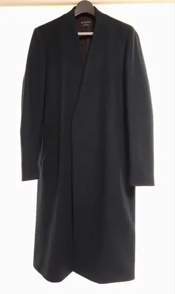 UNITED TOKYO 남성용 노카라 울 코트 다크 그린