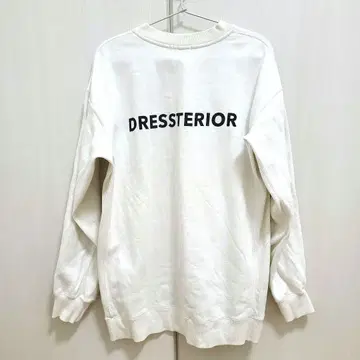 DRESSTERIOR 화이트 리브 속기모 백 프린트 풀오버