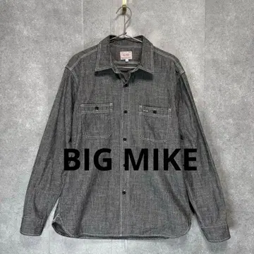BIG MIKE 빅마이크 샴브레이 워크 셔츠 긴팔 셔츠 블랙 L