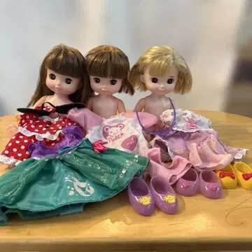 소란쨩 인형 2체 + 코로네쨩 인형 3체와 의상 세트