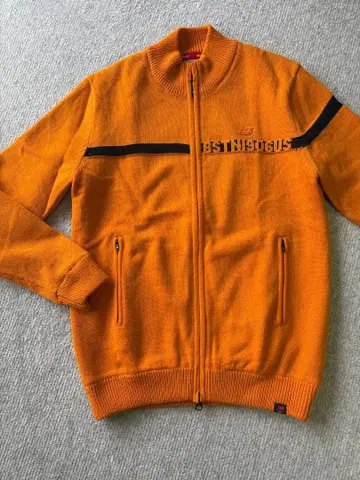 뉴발란스 오렌지 니트 자켓