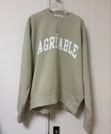 윔 가젯 로고 맨투맨 풀오버 베이지