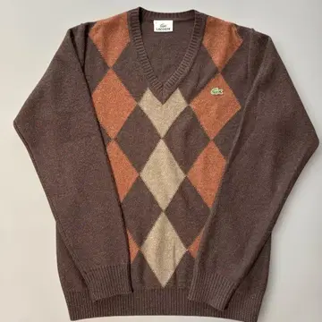 LACOSTE 라코스테 자수 로고 다이아 무늬 니트 스웨터 알파카 혼방