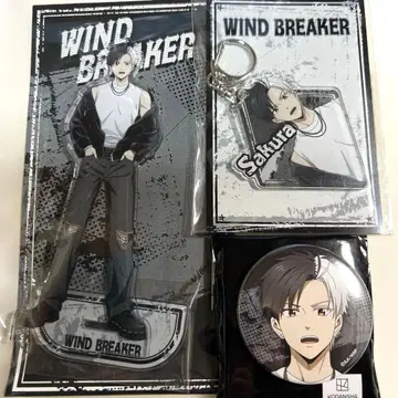 wind breaker 락 가죽 벚꽃 하루 아크릴 스탠드 캔뱃지