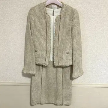 트위드 자켓 스커트 세트 원피스 셋업 베이지