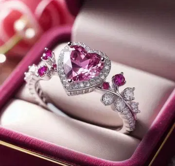 핑크 다이아몬드 풀 다이아 모이사나이트 광택, 투명감 상당히 좋음