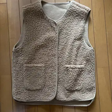 아이보리 퍼 베스트 플리스 베스트 노카라