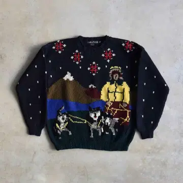 90s 노티카 핸드 니트 울 니트 스웨터 M 빈티지