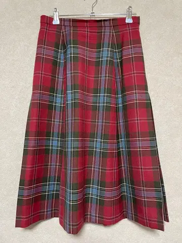 Yorkland 체크 무늬 롱 스커트