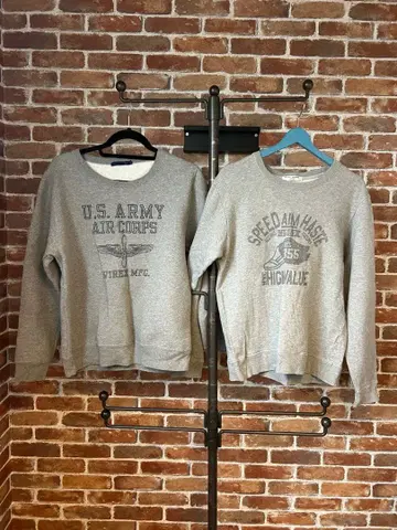 2벌 세트 U.S. ARMY AIR CORPS 맨투맨 아메카지 맨투맨