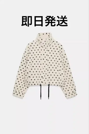 ZARA 물방울 패턴 보아 자켓