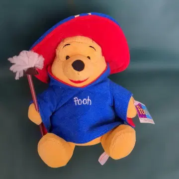 푸우 봉제 인형 별 패턴 모자 포함