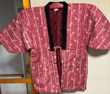 빨간색 스트라이프 꽃무늬 한텐 새상품