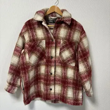 ZARA 체크 무늬 자켓 코트 블루종