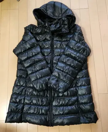 경량 다운 코트 블랙 LL 광택