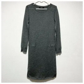 Premium by VICKY 니트 원피스 긴팔 무릎 기장 그레이