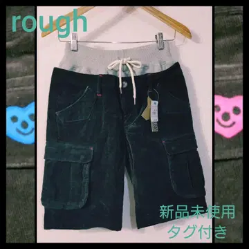 rough 블랙 하트 와펜 코듀로이 하프 팬츠 택 포함 미사용 새상품