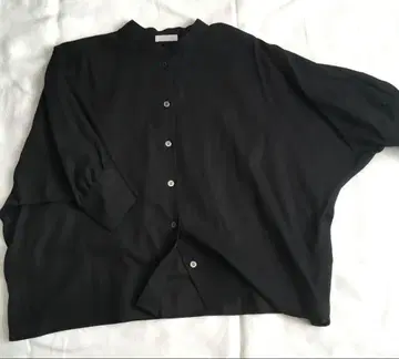 nooy 이 스탠드 카라 코튼 셔츠 블랙