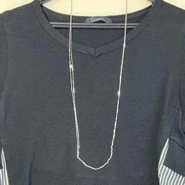 스타 주얼리 이중 롱 목걸이 10K WG 90cm