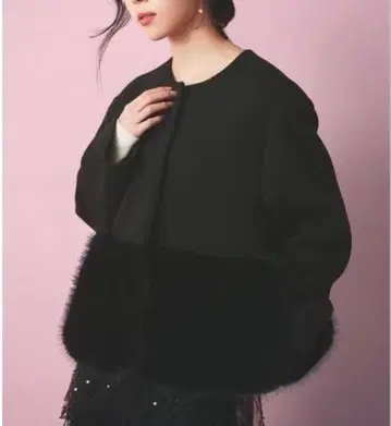 셀포드 밑단 퍼 블루종