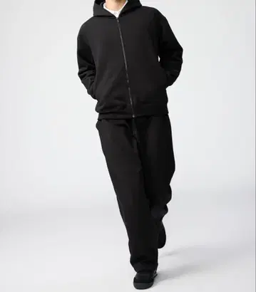 UNIQLO C 맨투맨 와이드 팬츠 XS 블랙