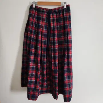 ubasoku 타탄 체크 턱 스커트