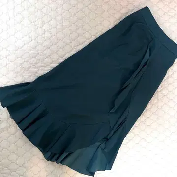 IENA 다크 그린 프릴 비대칭 타이트 스커트 38