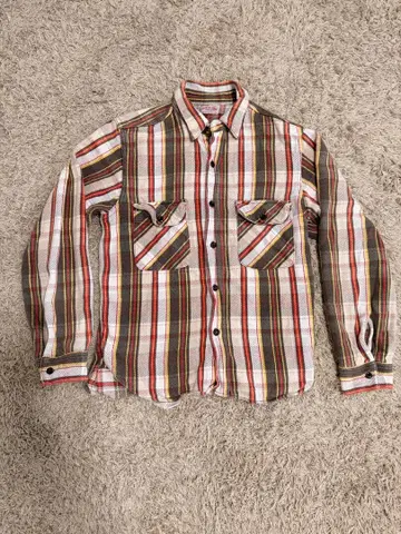 멀티 컬러 체크 무늬 플란넬 셔츠 L 사이즈