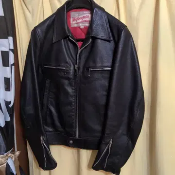 블랙 가죽 싱글 라이더 자켓