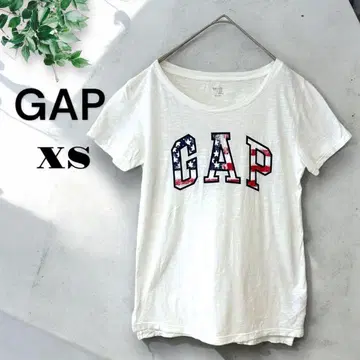 갭 [XS] 화이트 피치T y2k 빅 로고 아메리칸 USA 프린트
