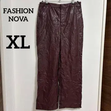 FASHION NOVA [ XL ] 버건디 팬츠 가죽 짙은 와인 레드