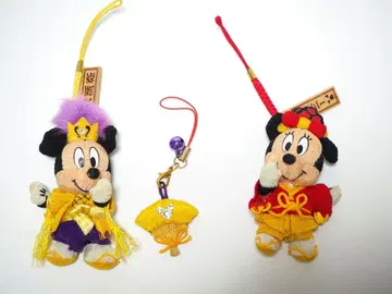 레어 디즈니씨 본파이어 미키 미니 크레이프 원단 스트랩