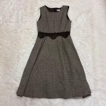 GRAYISH 그레이쉬 브라운 원피스 울 실크 쉬폰