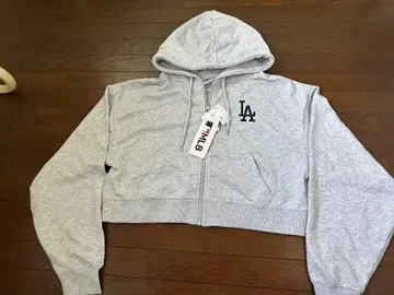MLB LA 로스앤젤레스 다저스 로고 크롭 후드티 L 그레이